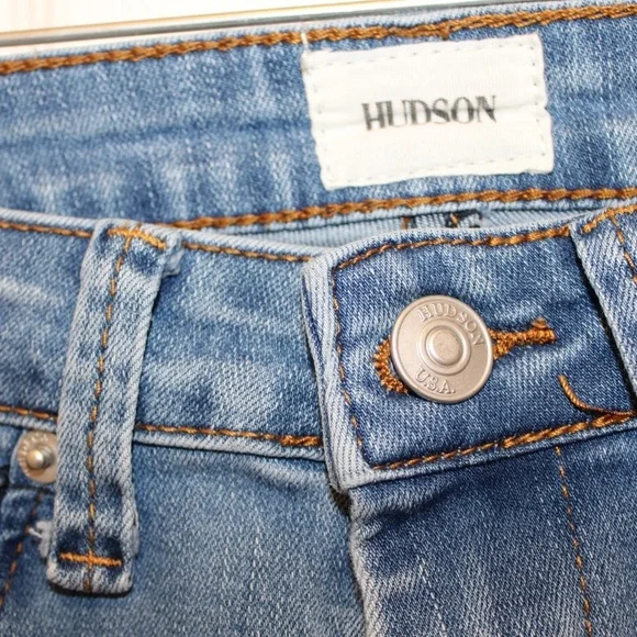 HUDSON Girls 14 Skinny Leg Cuff Ankle Length Jeans Light Blue - Picture 5 of 9